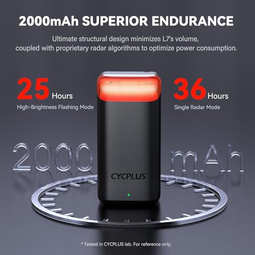 Bike Radar Tail Light with Brake Sensing 2000mAh Battery Cycling Safety