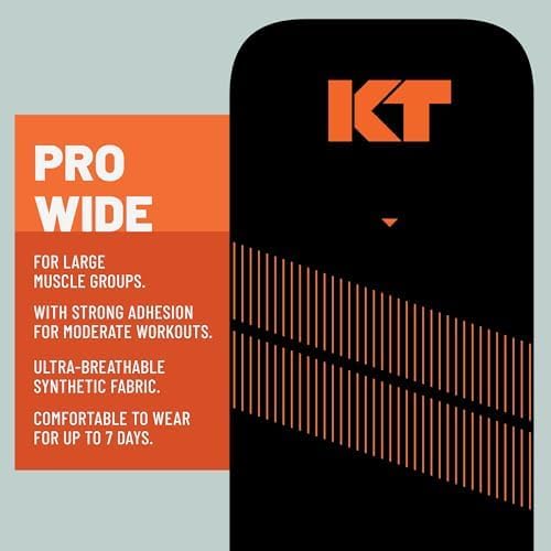 KT Tape | Pro Synthetic Kinesiology Athletic Tape - 10 Precut Wide Strips for Enhanced Support