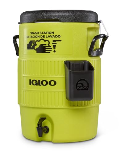 Acid Green 10 Gallon Igloo Sports Cooler with Spout & Handwashing Station
