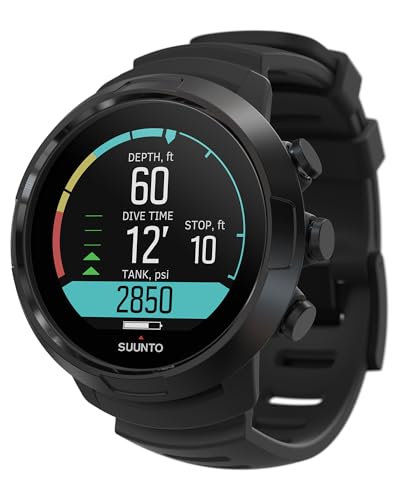 Suunto D5 Dive Computer with Color Display, 100m Waterproof, All Black