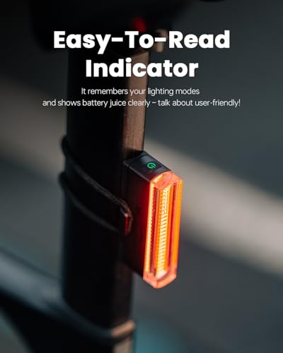 Bike Tail Light with Sync & 50 Lumens - Waterproof USB Rechargeable