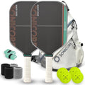 Sonicore Urban Mint Pickleball Paddle Set of 2 with 4 Balls & Bag - Beginner & Intermediate