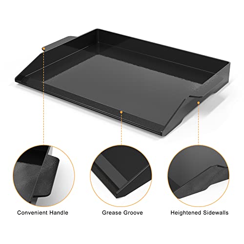 Onlyfire 23x16 Inch Enamelled Cast Iron Cooking Griddle - Durable Outdoor Kitchen Tool