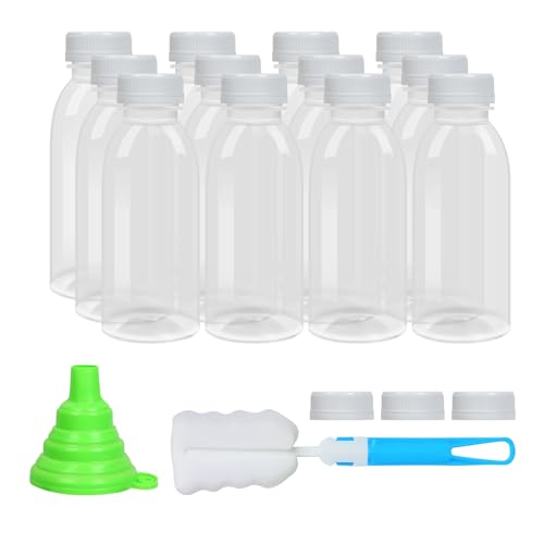 EONJOE 12-Pack 12oz BPA-Free Plastic Water Bottles for Juice & Milk - Dishwasher Safe