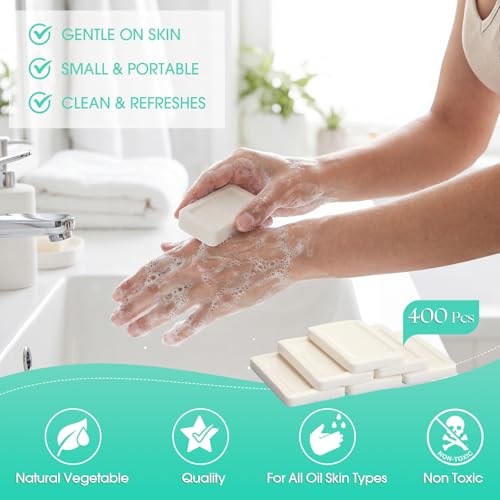 Dansib 400 Pcs Mini Travel Size Hotel Soaps Bars - Individually Wrapped Body & Hand Soaps for Travel Guest Rooms, Hospitality, Vacation, Face Cleaning (Body Soap) - Variation 400 / Body Soap