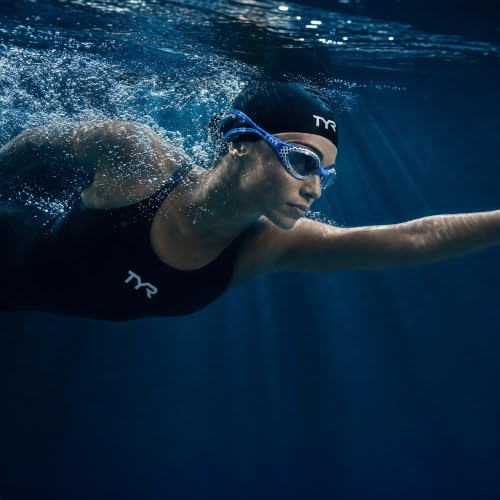 TYR Nest Pro Swim Goggles - Blue, Unibody Grid-Frame Triathlon Eyewear