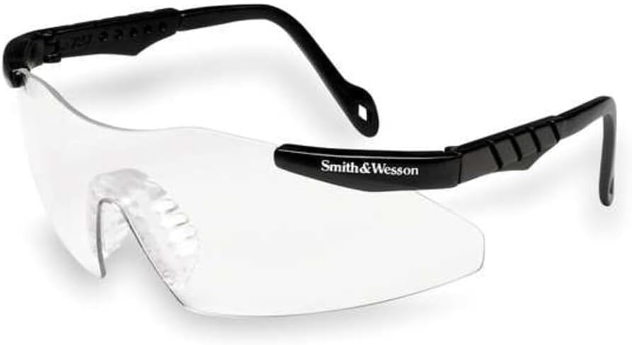 Smith & Wesson Magnum Safety Glasses - Mini Black Frame with Clear Lens | Single Pair