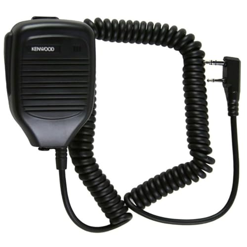 Kenwood KMC-21 Shoulder Microphone for Two-Way Radio - Rugged Speaker with Microphone & 2-Pin Connector