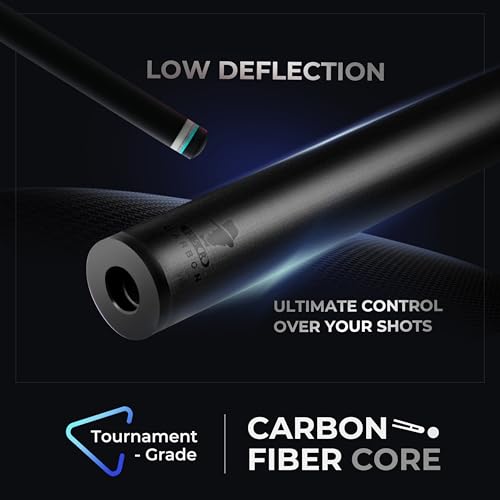CUESSIR Carbon Fiber Pool Cue Stick 58" 2-Piece with Case - Style 1, 19-20oz