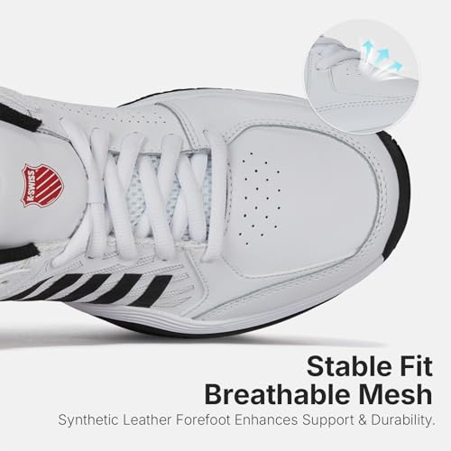 K-Swiss Men's Court Express 2 Tennis Shoes - White Black Mars Red 10