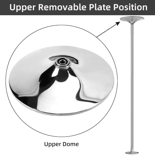 Silver Dance Pole Top Dome for 45mm Poles - Apartment-Friendly, Removable Suction Cup