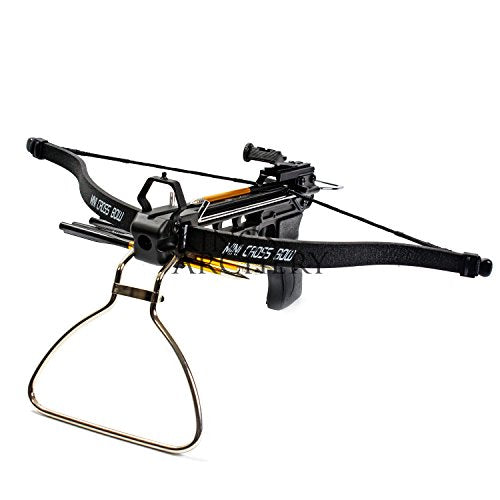 KingsArchery 80lb Self-Cocking Crossbow with Adjustable Sights & 27 Aluminum Bolts