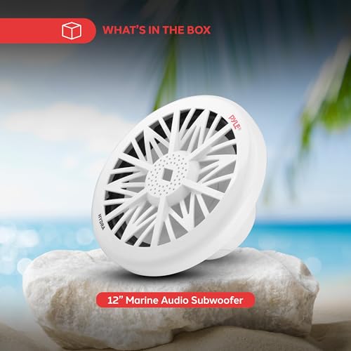 Pyle 12-Inch/600W Marine Subwoofer Waterproof Outdoor Boat Speaker