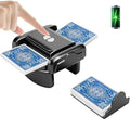 Black Rechargeable Automatic Card Shuffler for 1-2 Decks, Low Noise & Portable