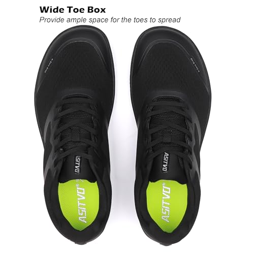 ASITVO Men's Wide Barefoot Zero Drop Cross Trainer Sneakers 14 Black