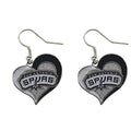aminco NBA Womens Swirl Heart Earrings - San Antonio Spurs / One Size / Team Color