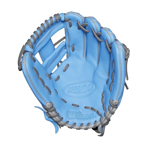 Youth Baseball Glove 11" Infield Right Hand Throw Blue/Grey/Red - Wilson A500