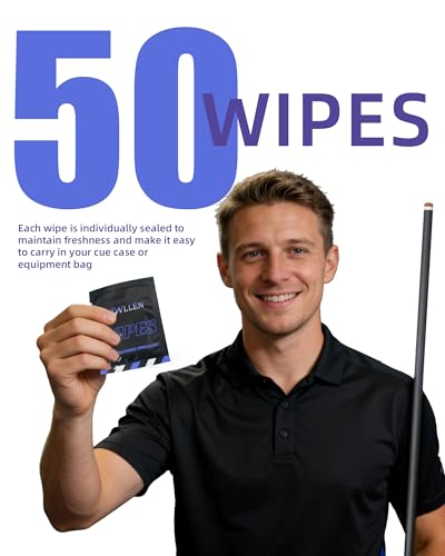 Carbon Fiber Pool Cue Shaft Cleaning Wipes - WetWipes for Shaft Care - White