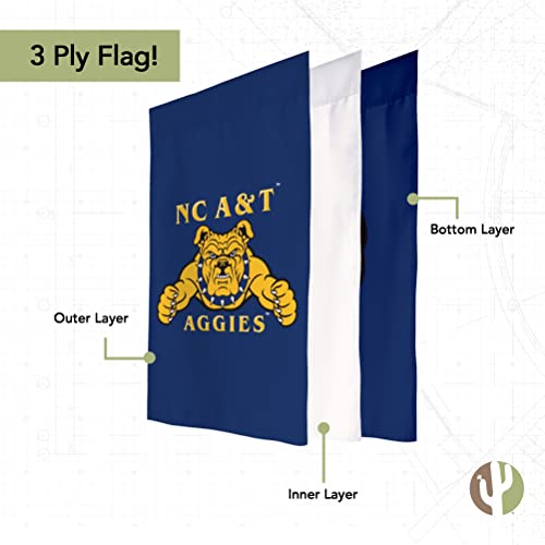 Outdoor Garden Flag - Carolina A&T State University Double-Sided 3-Ply Polyester 12x18 Inch