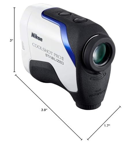 Nikon COOLSHOT PROII Golf Rangefinder Waterproof Stabilized Slope Laser - White, Blue, Black