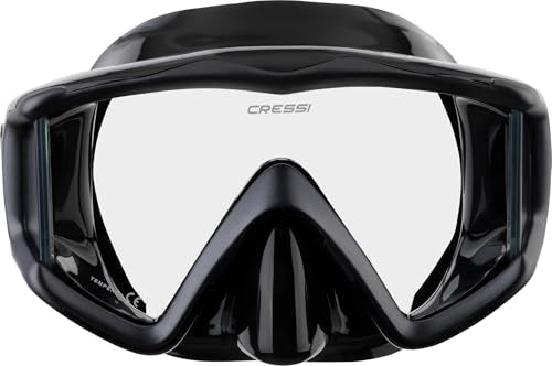 Cressi Perfect View Triside Panoramic Scuba & Snorkeling Mask - Black/Graphite