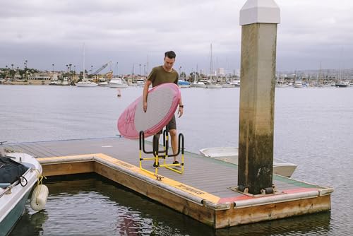 Suspenz Double-Up SUP Stand for 2 Paddleboards or Surfboards, Lightweight Aluminum, Yellow