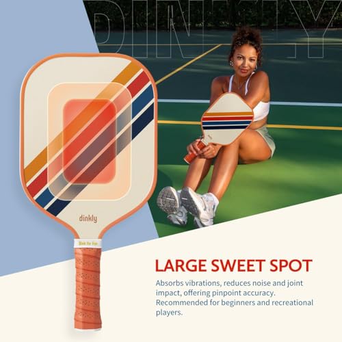4 Retro Twill Pickleball Paddles Set - Orange Graphite, USAPA Approved