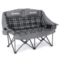 Huskfirm Grey Padded Double Camping Chair with High Back & Cooler, 2 Person