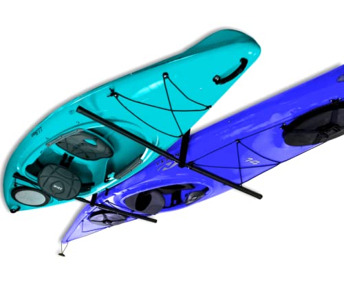 StoreYourBoard Adjustable 2-Kayak Ceiling Rack – Overhead Garage Kayak Storage