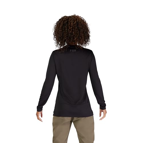 Women's Long Sleeve Mountain Bike Jersey - Black Fox Head, Size Medium