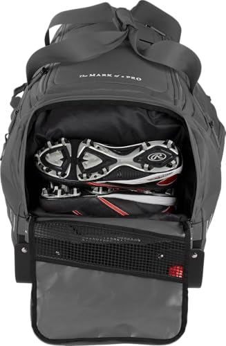 Rawlings YADI 2.0 Wheeled Catcher's Bag Graphite 37" L x 14" W x 14" H Baseball Softball Gear Bag