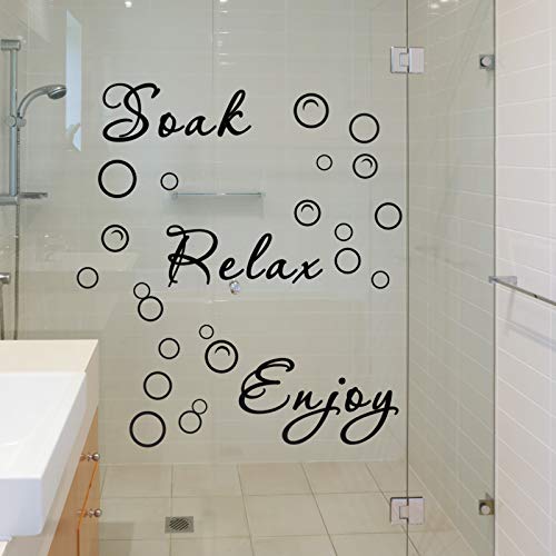 Bathroom Wall Decals Stickers - Black Quote Set for Interior Decor