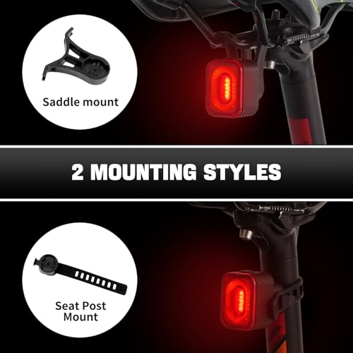Rechargeable Bicycle Back Light with 4 Light Modes and Dual Mounting Options - Bike Tail Light