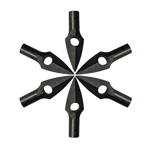 6pcs Iron Archery Arrowheads for Wooden Arrows Black Medieval Hunting Tips