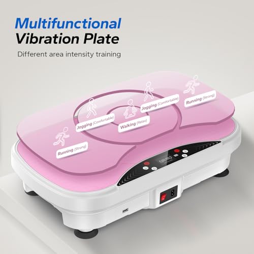 Pink Vibration Plate Exercise Machine with 99 Speeds & Bluetooth | Merach V28