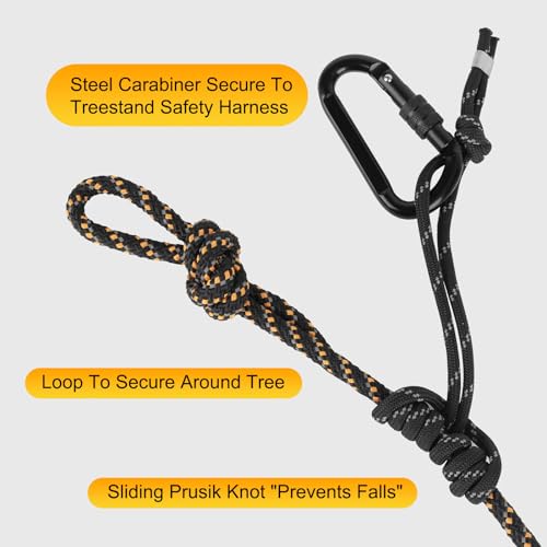 Reflective Tree Stand Safety Rope 30FT - Hunter Safety Lifeline 3-Pack