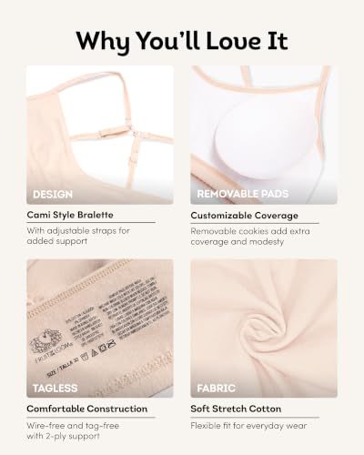 Girls' Bra with Removable Cookies - Light Nude/Black 2-Pack - Supportive & Adjustable
