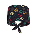 Yellow Bee Breathable Scrub Hat for Nurses & Doctors - Cat Dog Paw Print Variation