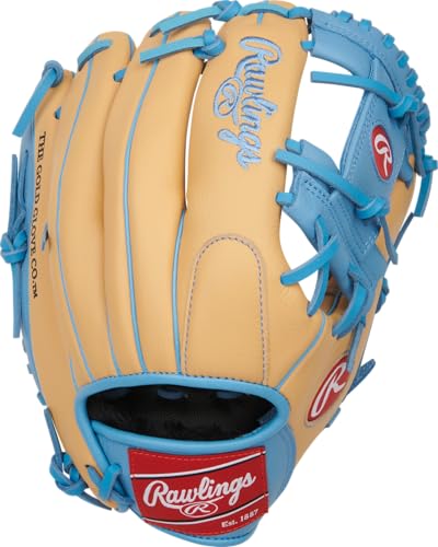 Youth Baseball Glove 11.5 Inch Right Hand Throw Lindor Model - Camel Blue