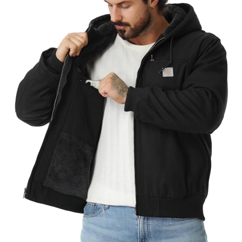 XX-Large Men's Waterproof Work Coat with Fleece Lining - Black
