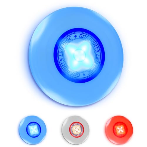 GoSports Light Up Flying Disc - 10.5 Inch Blue LED Disc - 175g Night Game