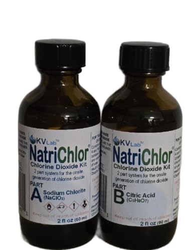 Chlorine Dioxide Solution Kit with Citric Acid - 2 Bottles for Water Purification