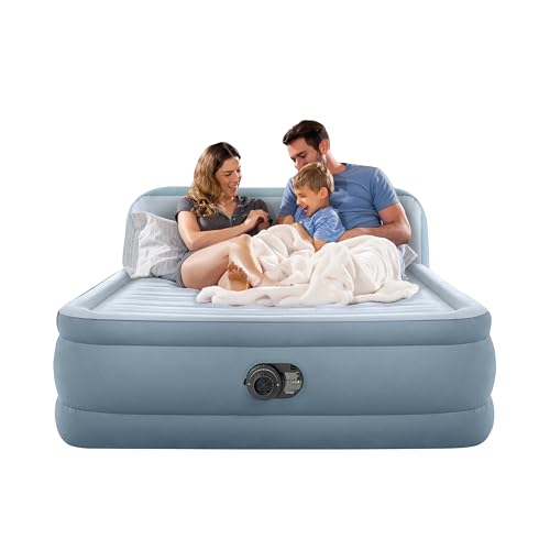 Intex Queen Air Mattress with Headboard & Built-In Electric Pump, 18-Inch Height