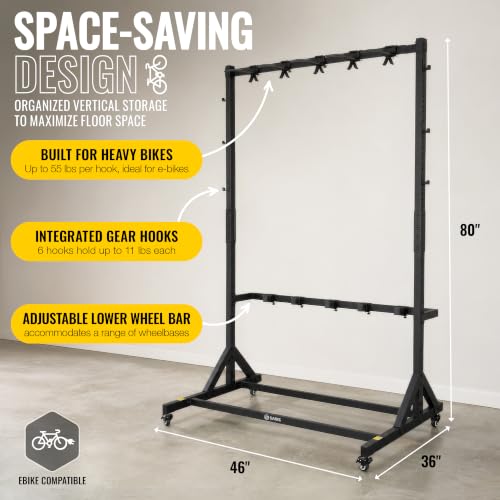 5-Bike Freestanding Bicycle Storage Rack for Garage and Home