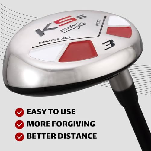 Golf Hybrid Set for Seniors - 3-PW Clubs with Midsize Grips & Headcovers