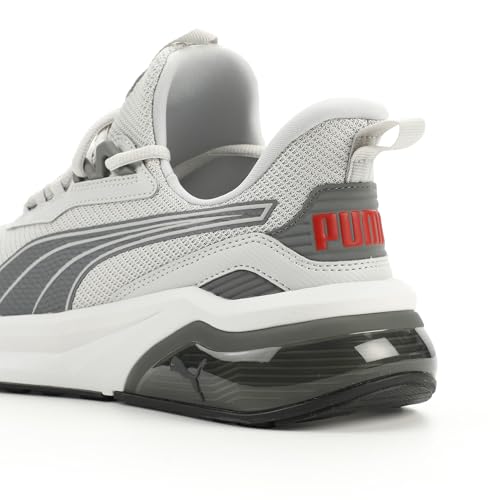 Puma Men's Seeker Shoes - Light Gray & Dark Gray, Size 9.5, All Time Red