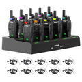 Retevis H777H 2-Way Radios with Screen & 10-Way Charger - Emergency Earpiece Set