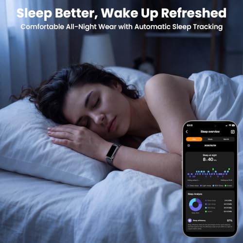 Emerhome Black Fitness Tracker with Heart Rate & Sleep Monitoring
