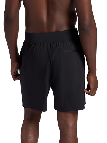 Men's 7-Inch Yoga Shorts - Black, Medium, Lightweight, Moisture-Wicking