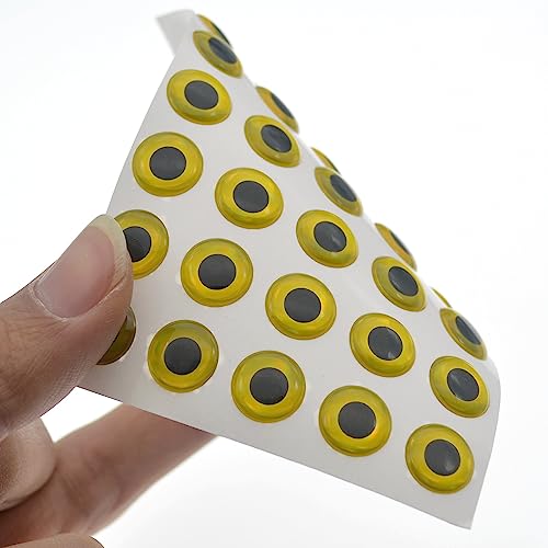 Round 3D Simulation Laser Fishing Lure Eyes - 900pcs Big Size, Self Adhesive